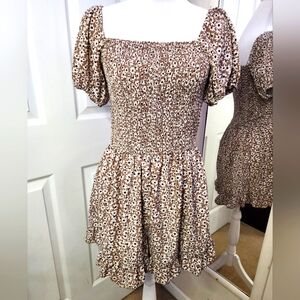 Floral Khaki Brown Romper Size L